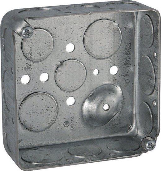 4 in. Square Steel 2 gang Outlet Box Gray