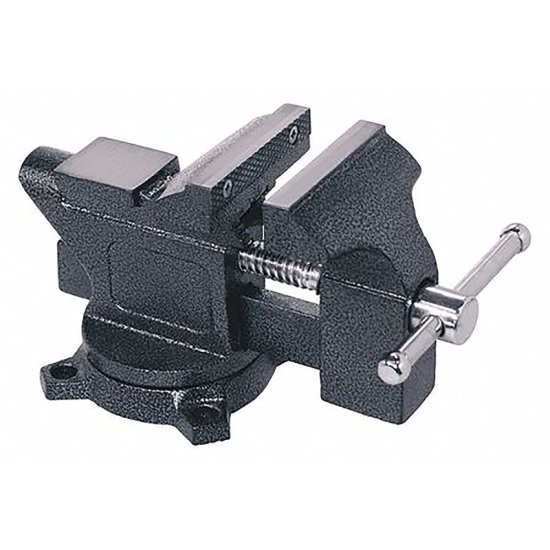 4 in. Cast Iron Workshop Bench Vise 270 deg Swivel Base