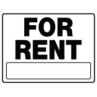 White For Rent Sign 20 inch H X 24 inch W