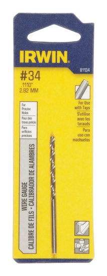 #34 x 2-5/8 in. L High Speed Steel Wire Gauge Bit 1 pc.