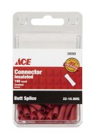 Insulated Wire Butt Connector Red 100 pk