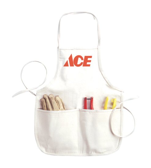 Heavy Duty 4 pocket Cotton Bib Apron White 1 pk