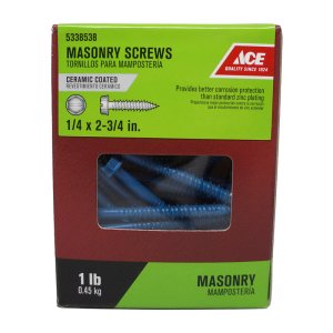 1/4 in. x 2-3/4 in. L Slotted Hex Washer Head Masonry Screws