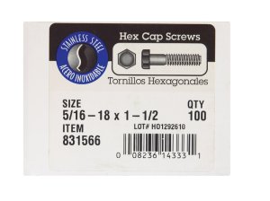 5/16-18 in. Dia. x 1-1/2 in. L Stainless Steel Hex Head