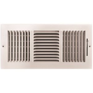 14 in. x 6 in. 3-Way Steel Wall/Ceiling Register , White