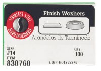Stainless Steel 14 in. Countersunk Finish Washer 100 pk