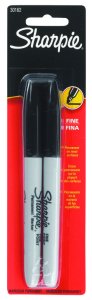 Black Fine Tip Permanent Marker 2 pk