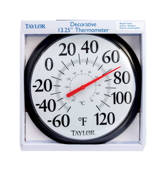 Decorative Dial Thermometer Plastic White