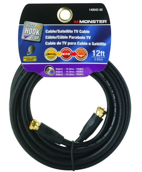 Monster Just Hook It Up 12 ft. Weatherproof Video Coaxial Cable