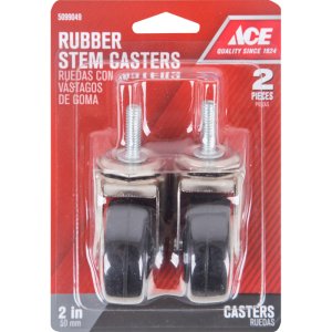 2 in. Dia. Swivel Rubber Caster 80 lb. 2 pk