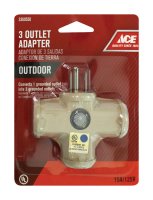 Grounded 3 outlets Adapter 1 pk