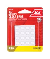 Vinyl Self Adhesive Protective Pads Clear Round 3/8 in. W 16