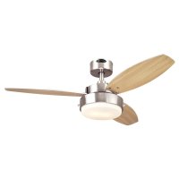 42 in. Brushed Nickel Brown LED Indoor Ceiling Fan