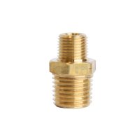 (image for)  1/4 in. MPT X 1/8 in. D MPT Brass Reducing Hex Nipple