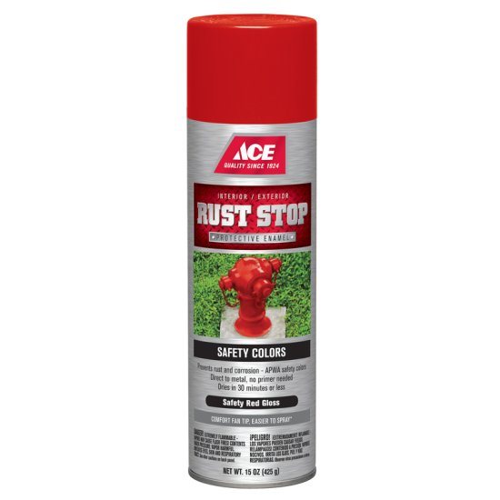 Rust Stop Gloss Safety Red Spray Paint 15 oz.