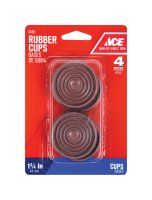 Rubber Caster Cup Brown Round 1-3/4 in. W 4 pk