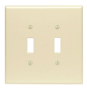 Ivory 2 gang Plastic Toggle Wall Plate Jumbo