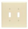 Ivory 2 gang Plastic Toggle Wall Plate Jumbo