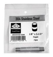 1/8 in. MPT x 2-1/2 in. L Stainless Steel Nipple