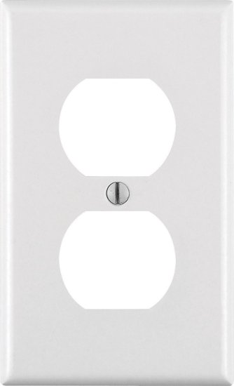 White 1 gang Thermoset Plastic Duplex Outlet Wall Plate