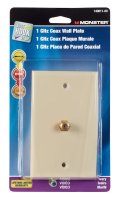 Monster Just Hook It Up Ivory 1 gang Plastic Coaxial Wall Plate