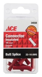 (image for) Insulated Wire Butt Connector Red 10 pk