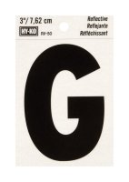 3 in. Reflective Black Vinyl Self-Adhesive Letter G 1 pc.