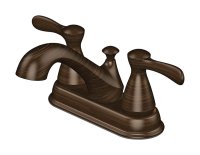Oil Rubbed Bronze Two Handle Lavatory Pop-Up Faucet 4 in.