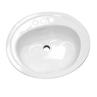 Industries Azalea Self-Rimming Oval Bathroom Sink in White