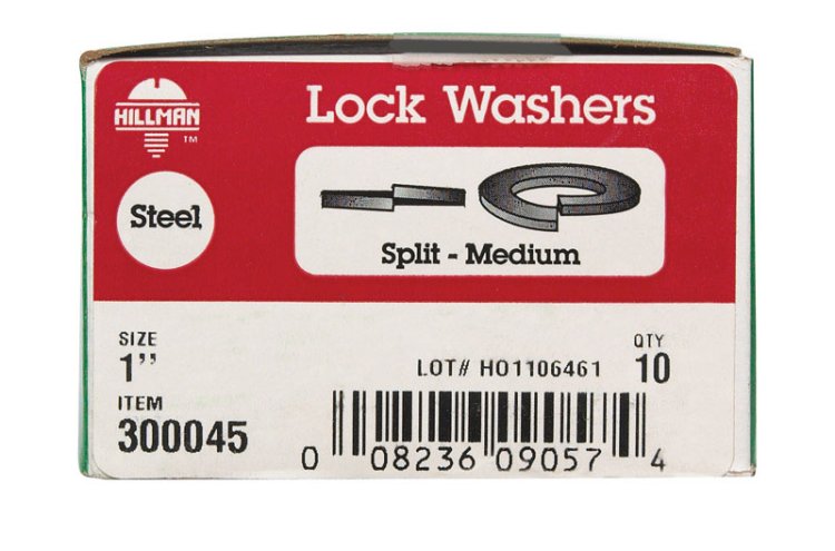 1 in. Dia. Zinc-Plated Steel Split Lock Washer 10 pk