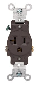 20 amps 125 volt Brown Outlet 5-20R 1 pk