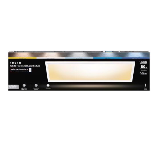 (image for) 12 in. W X 48 in. L White LED Flat Panel Light Fixture