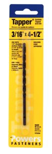 Tapper 3/16 in. x 4-1/2 in. L Carbide Tipped Drill Bit 1