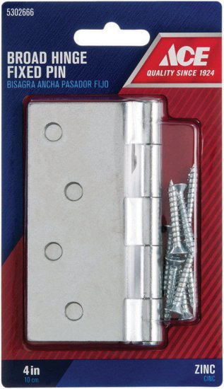 4 in. L Zinc-Plated Broad Hinge 1 pk