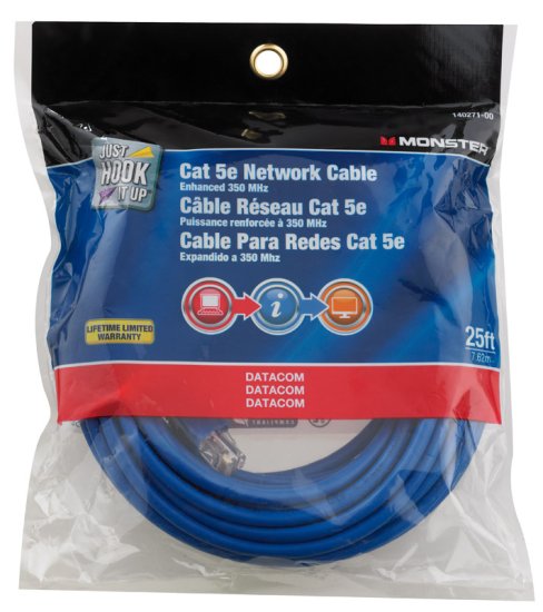 Monster Just Hook It Up 25 ft. L Category 5E Networking Cable