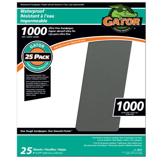 Gator 11 in. L X 9 in. W 1000 Grit Silicon Carbide Waterproof Sa