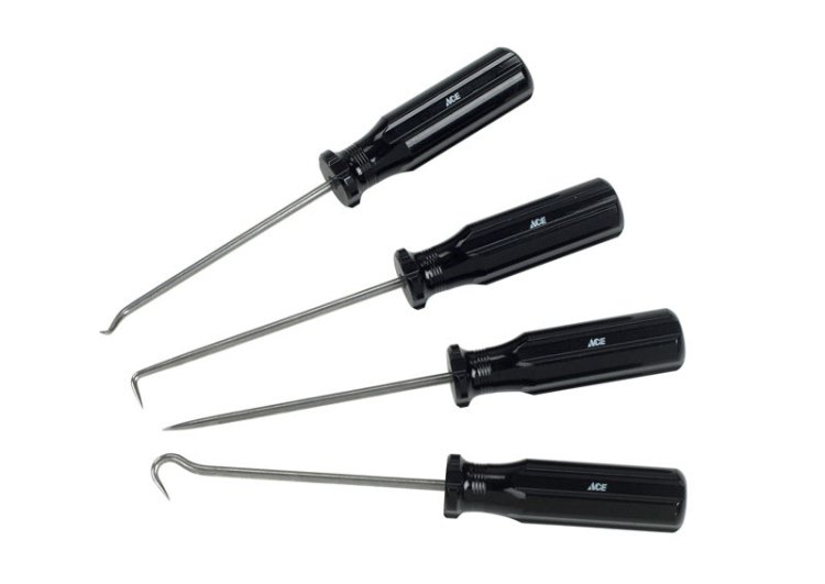 3.14 in. Stainless Steel Hook and Pick Set 4 pc.