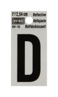 1 in. Reflective Black Vinyl Self-Adhesive Letter D 1 pc.