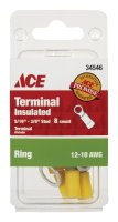Insulated Wire Ring Terminal Yellow 8 pk