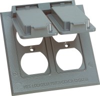 Electric Square Metal 2 gang Duplex Box Cover For Wet Loca