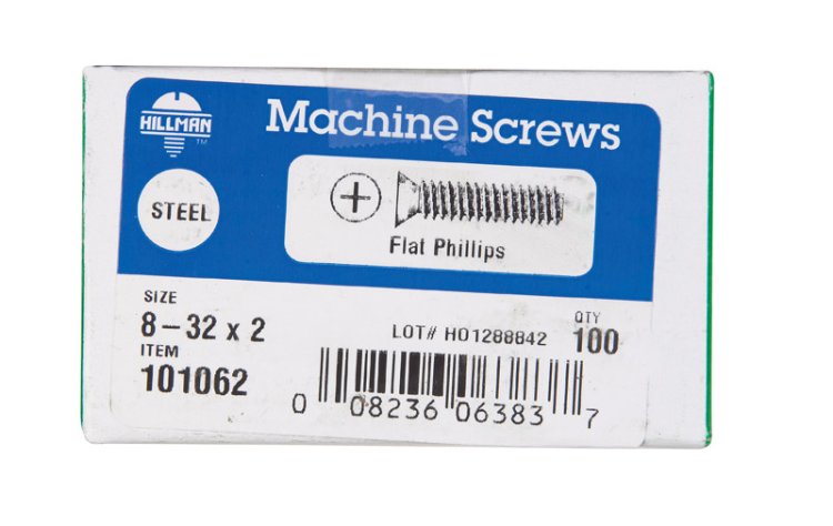 No. 8-32 x 2 in. L Phillips Flat Head Zinc-Plated Steel