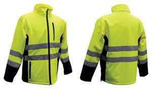 Hi-Vis Yellow Polyester Rain Jacket L