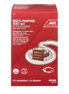 4 in. W x 6 in. L Brown Plastic Dryer Vent Kit