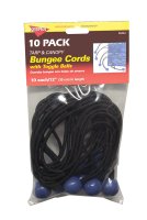Black/Blue Bungee Ball Cord 12 in. L x 0.1565 in. 10 pk