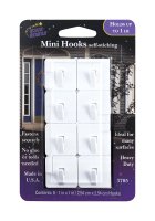 Self Stick Adhesive Mini-Hook Metal 1 lb. 8 pk