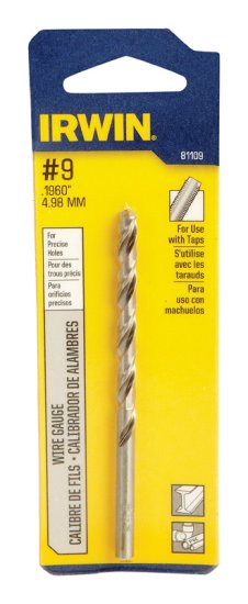 #9 x 3-5/8 in. L High Speed Steel Wire Gauge Bit 1 pc.