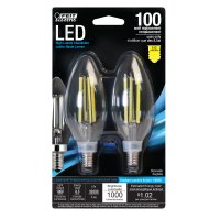 E12 (Candelabra) LED Bulb Daylight 100 Watt Equivalence 2 pack