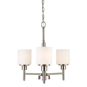 Aubrey Satin Nickel 3 lights Chandelier