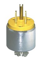 Commercial Armored Grounding Plug 5-15P 18-12 AWG 2 Pole