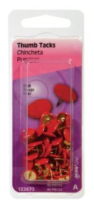 Red Push Pins 40 pk